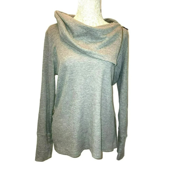 Tommy Hilfiger Gray Pullover Cowlneck Size Large is Cotton Polyester Blend - Picture 3 of 12